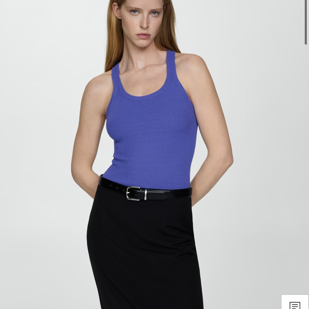 MANGO ribbed knit top